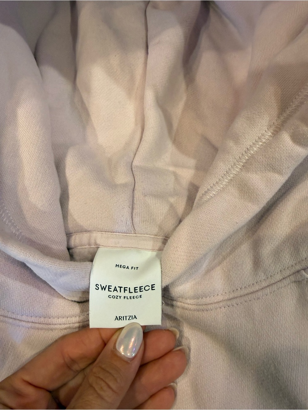 Aritzia Sweatfleece Teddy Jacket in Pale Pink